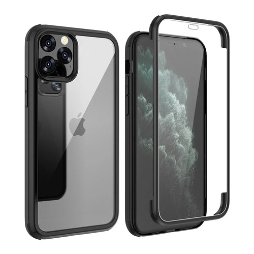 Tempered Glass (Front & Back) + TPU Frame Combo Cover for iPhone 11 Pro Max 6.5 inch - Black - 1