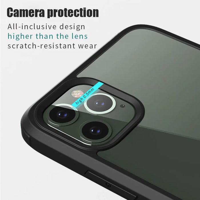 Tempered Glass (Front & Back) + TPU Frame Combo Cover for iPhone 11 Pro Max 6.5 inch - Black - 6