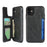 PU Leather + PC Covering with Card Holders for iPhone 11 6.1 inch - Black - 1