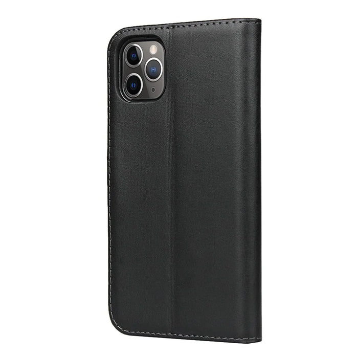 For iPhone 11 Pro 5.8-inch Genuine Leather + PC Phone Case Wallet Stand Full Protection Folio Flip Protective Cover - 4