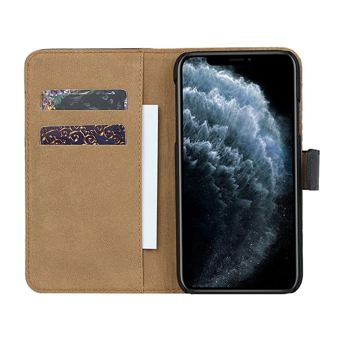 For iPhone 11 Pro 5.8-inch Genuine Leather + PC Phone Case Wallet Stand Full Protection Folio Flip Protective Cover - 5