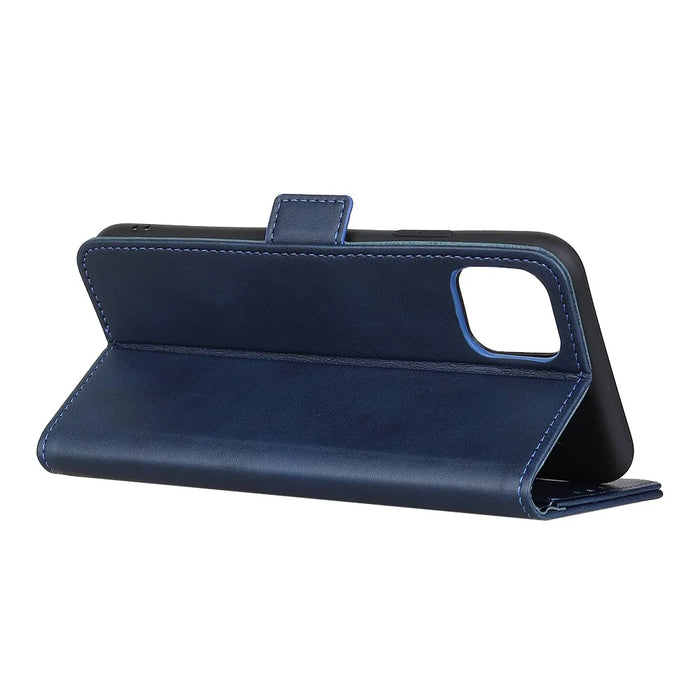 Wallet Stand Magnetic Closure Leather Shell for iPhone 11 6.1 inch - Blue - 4