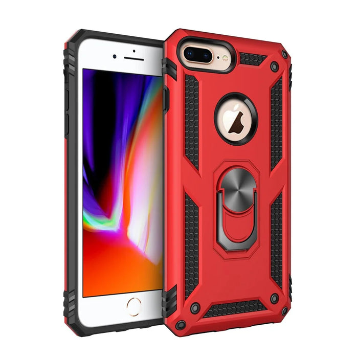 Hybrid PC TPU Kickstand Armor Style Phone Case for iPhone 6 Plus/7 Plus/8 Plus 5.5 inch - Red - 1