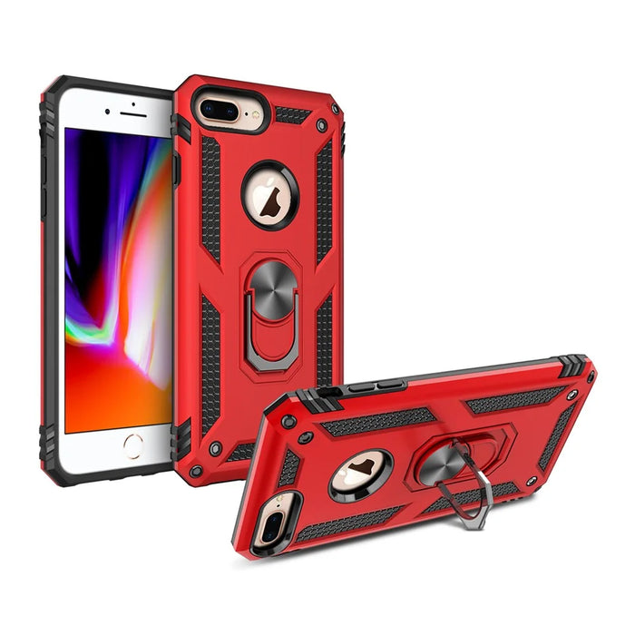 Hybrid PC TPU Kickstand Armor Style Phone Case for iPhone 6 Plus/7 Plus/8 Plus 5.5 inch - Red - 2