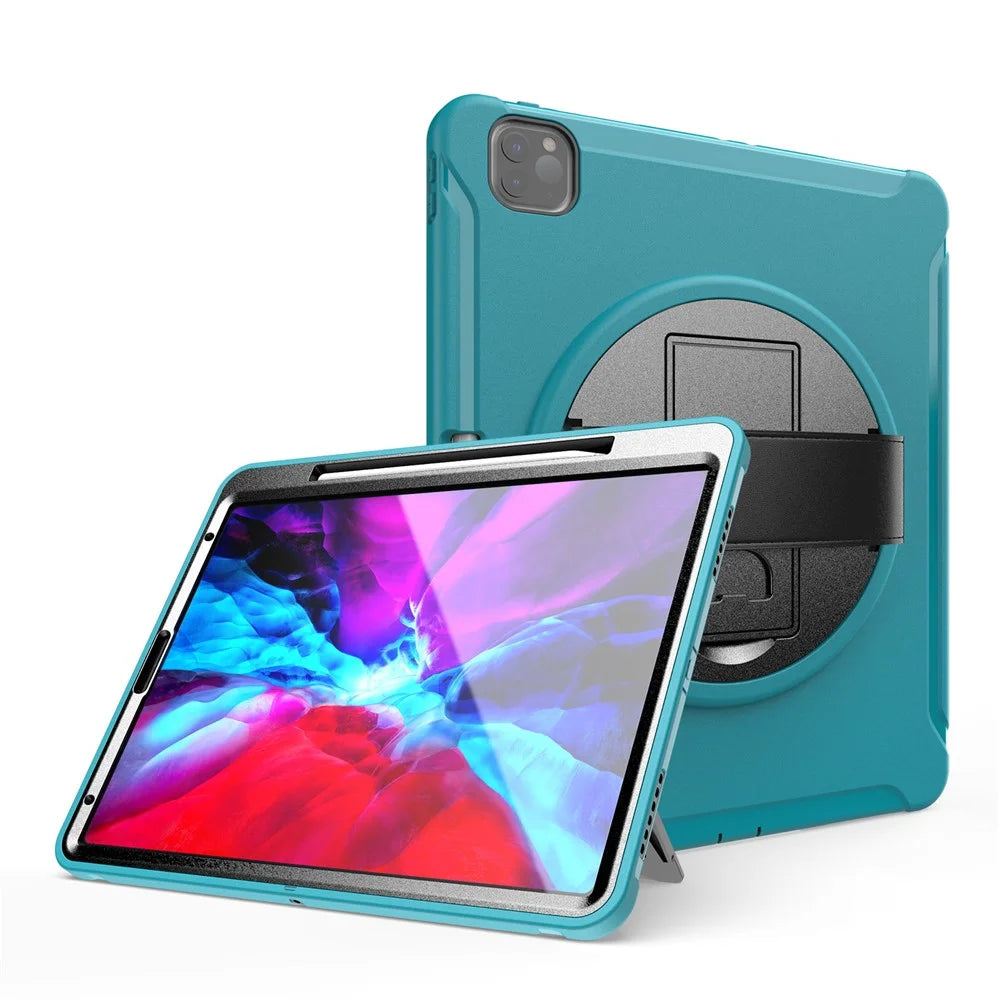 360° Swivel Kickstand PC + TPU Tablet Case with Pen Slot and Hand Strap for iPad Pro 12.9 (2020) / (2018) - Green - 3