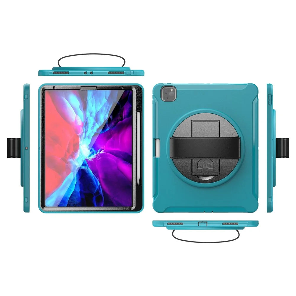 360° Swivel Kickstand PC + TPU Tablet Case with Pen Slot and Hand Strap for iPad Pro 12.9 (2020) / (2018) - Green - 5