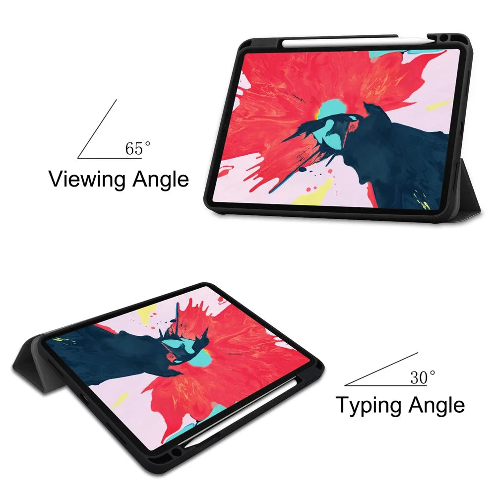 Stand Leather Tablet Case with Pen Slot for iPad Air 11 (2026) / (2025) / (2024) / Air (2022) (2020) / Pro 11 (2022) (2021) (2020) (2018) - Black - 3