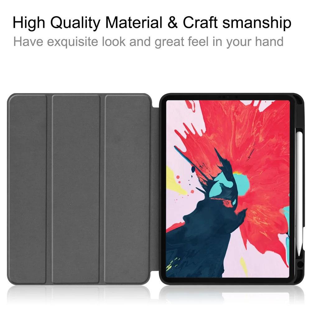 Stand Leather Tablet Case with Pen Slot for iPad Air 11 (2026) / (2025) / (2024) / Air (2022) (2020) / Pro 11 (2022) (2021) (2020) (2018) - Black - 5
