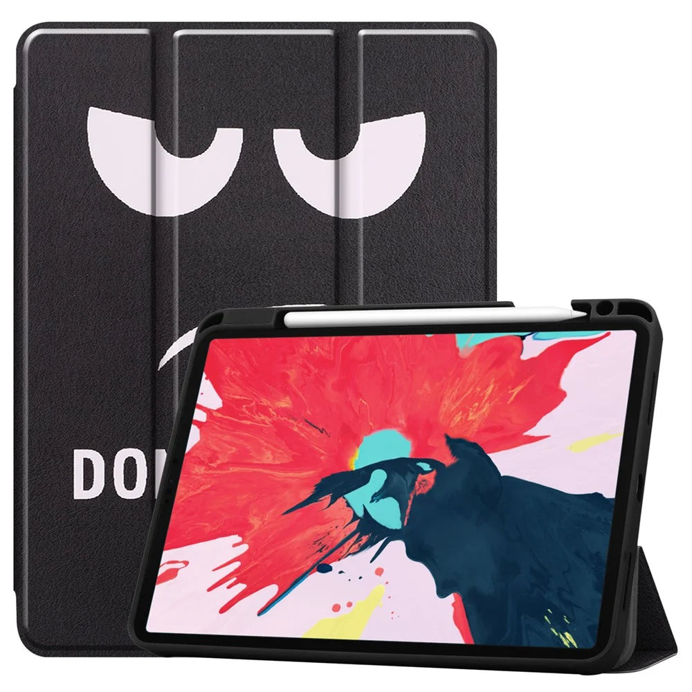 Pattern Printing Tri-Fold Stand Leather Special Case for iPad Pro 11-inch (2022) / (2021) / (2020) / (2018) - Don't Touch Me - 1