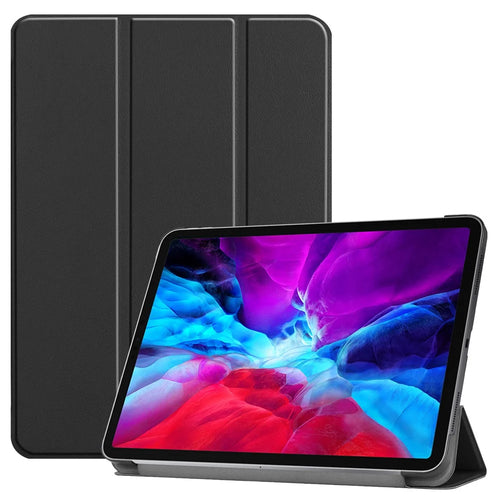 Leather Cover for iPad Air 13 (2026) / (2025) / (2024) / Pro 12.9 (2022) / (2021) / (2020) / (2018) Folio Stand Auto Sleep / Wake Tablet Case - Black - 1