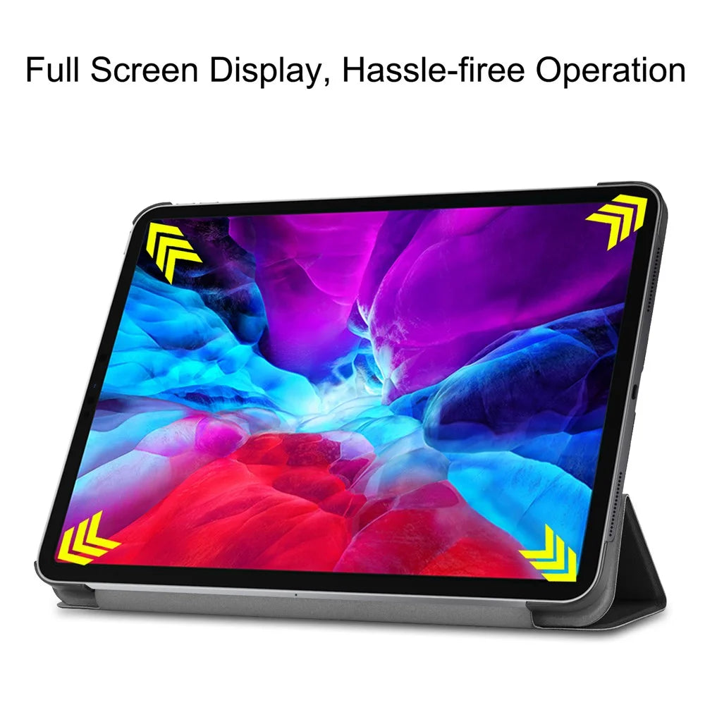 Leather Cover for iPad Air 13 (2026) / (2025) / (2024) / Pro 12.9 (2022) / (2021) / (2020) / (2018) Folio Stand Auto Sleep / Wake Tablet Case - Black - 4