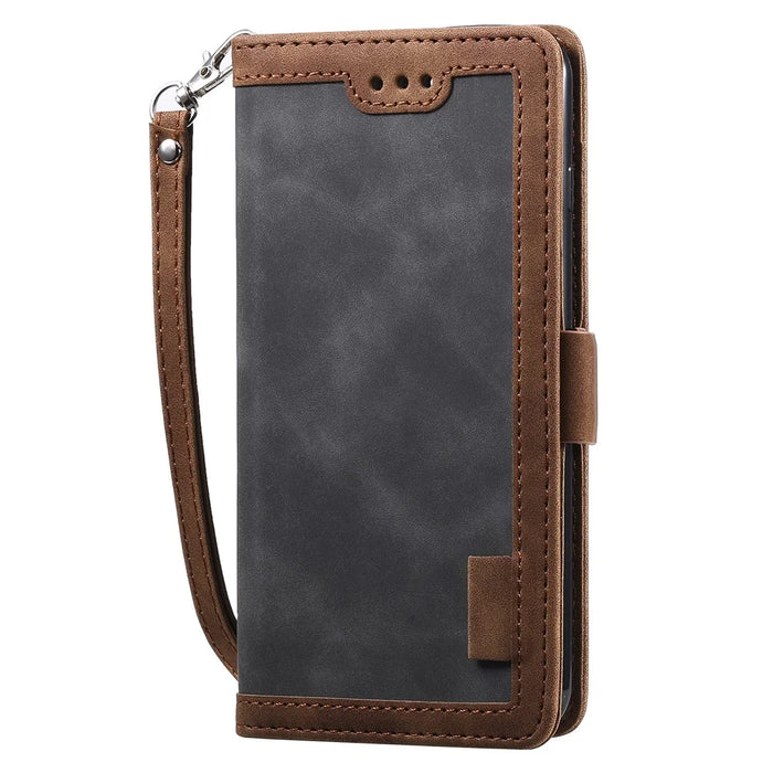 Vintage Splicing Style Wallet Stand Leather Phone Shell for iPhone 7 Plus/8 Plus 5.5 inch -  Grey - 4