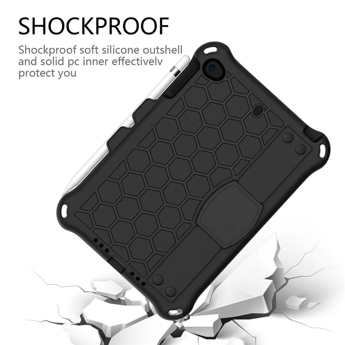 Honeycomb Texture EVA Tablet Hybrid Case with Shoulder Strap for Apple iPad Mini (2019) 7.9 inch/Mini 4/Mini 3/Mini 2/iPad Mini - Black - 3