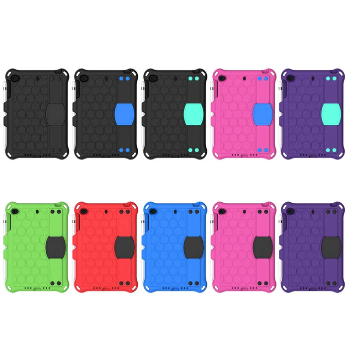 Honeycomb Texture EVA Tablet Hybrid Case with Shoulder Strap for Apple iPad Mini (2019) 7.9 inch/Mini 4/Mini 3/Mini 2/iPad Mini - Black - 7