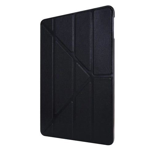 Origami Stand Silk Texture Leather Smart Case for iPad Air 13 (2026) / (2025) / (2024) / Pro 12.9 (2022) / (2021) / (2020) / (2018) - Black - 1