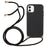 Wheat Straw Style Phone Case for iPhone 11 6.1 inch, Soft TPU Anti-Scratch Protective Shell with Strap - Black - 1