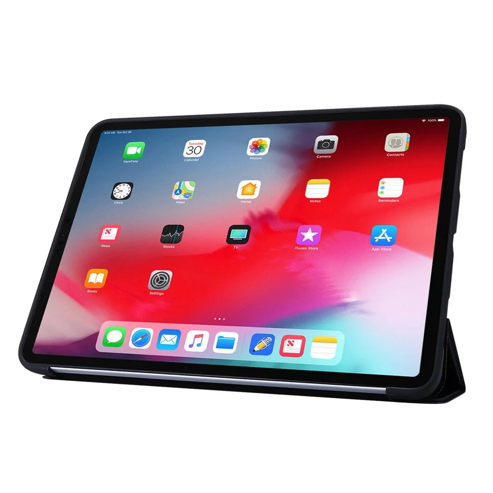 Tri-fold Smart Folio Leather Tablet Cover for iPad Pro 11-inch (2020) / (2022) / (2021) - Black - 4