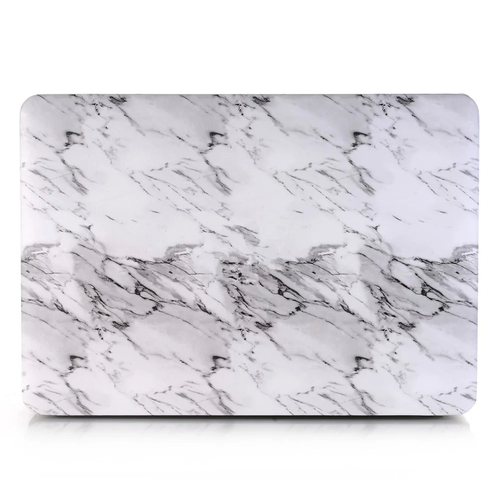 Marble Pattern Surface PU Leather Laptop Protective Cover for MacBook Air 13.3" Retina Display A2179 (2020)/ 13.3 inch (2018) A1932 - White - 2