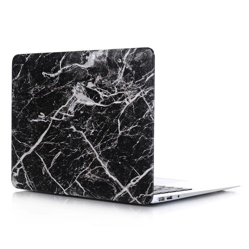 Marble Patterned Leather PC Cover for MacBook Pro 13-inch (2016) with Touch Bar (A1708,A1706,A1989,A2159) - Black - 1