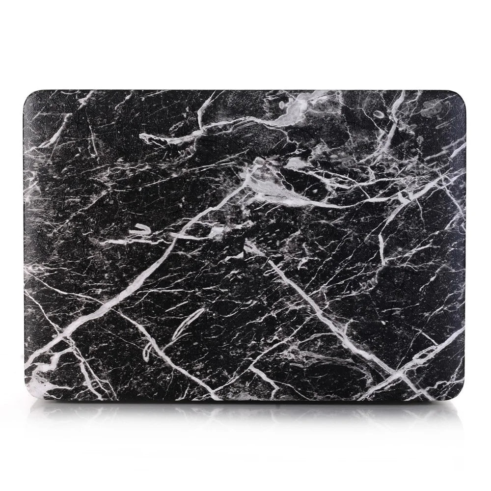 Marble Patterned Leather PC Cover for MacBook Pro 13-inch (2016) with Touch Bar (A1708,A1706,A1989,A2159) - Black - 2
