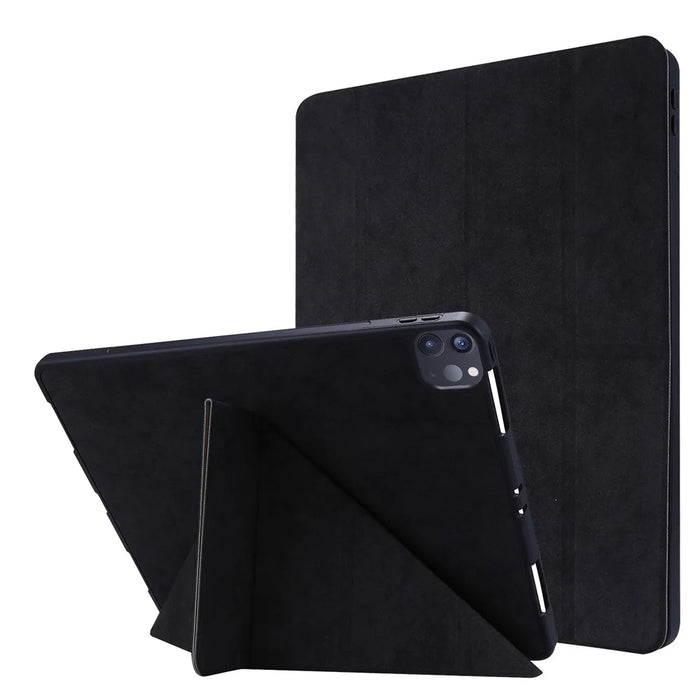Retro Style Origami Smart Leather Stand Tablet Cover for iPad Pro 11-inch (2022) / (2021)(2020) - Black - 1