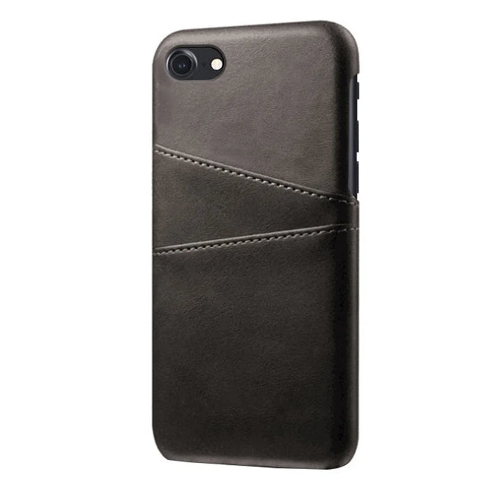 for iPhone 8 / 7 / SE (2020) / SE (2022) 4.7 inch PU Leather Coated PC Case with Dual Card Slots - Black - 5