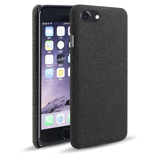 Cloth Texture Hard Plastic Case for iPhone SE (2020) / SE (2022) / 7 / 8 4.7 inch - Black - 1