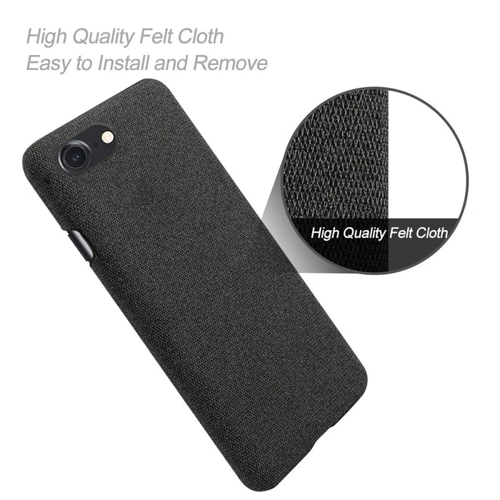 Cloth Texture Hard Plastic Case for iPhone SE (2020) / SE (2022) / 7 / 8 4.7 inch - Black - 4