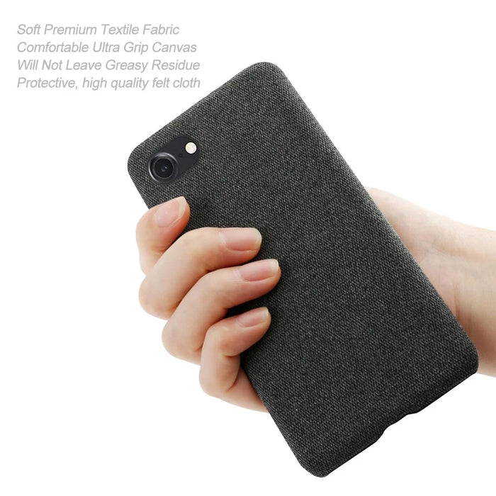 Cloth Texture Hard Plastic Case for iPhone SE (2020) / SE (2022) / 7 / 8 4.7 inch - Black - 6