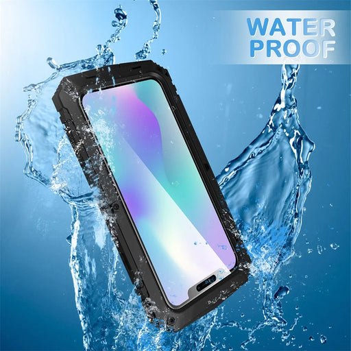 R-JUST Shockproof Dustproof Waterproof 360° Protective Shell with Kickstand for iPhone 11 6.1 inch - Black - 2
