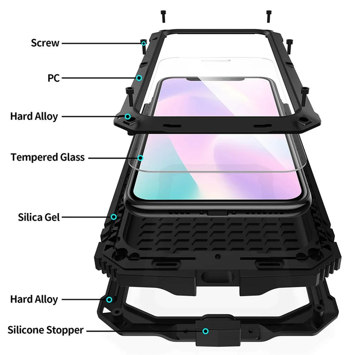R-JUST Shockproof Dustproof Waterproof 360° Protective Shell with Kickstand for iPhone 11 6.1 inch - Black - 4