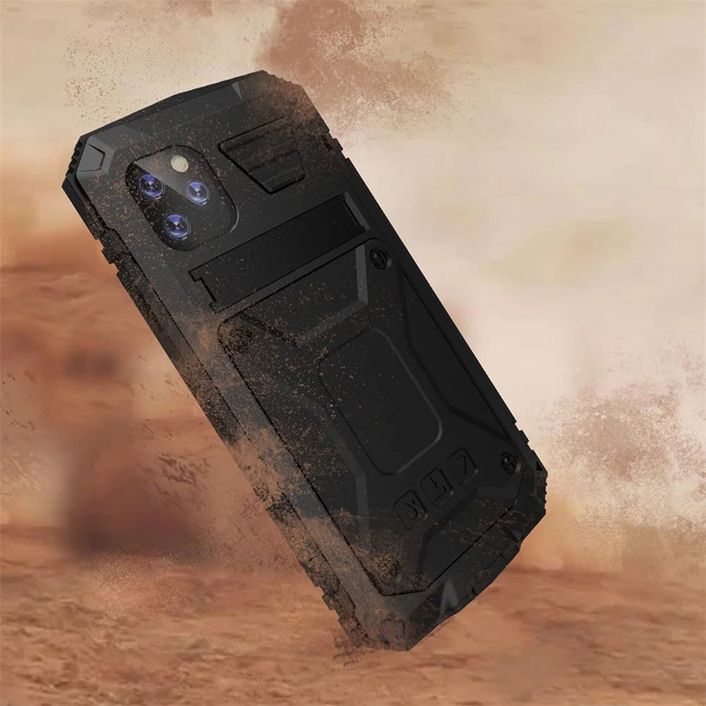 R-JUST Shockproof Dustproof Waterproof 360° Protective Case with Kickstand for iPhone 11 Pro Max 6.5 inch - Black - 7