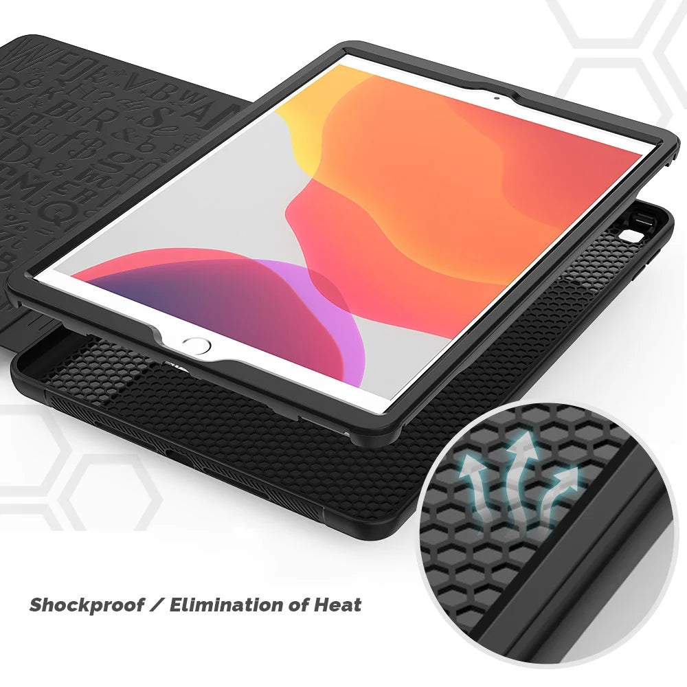 For iPad 10.2 (2020)/(2019) Multi-angle Stand Card Holder Leather Tablet Case Magnetic Closure Cover with Stylus Slot - Black - 6