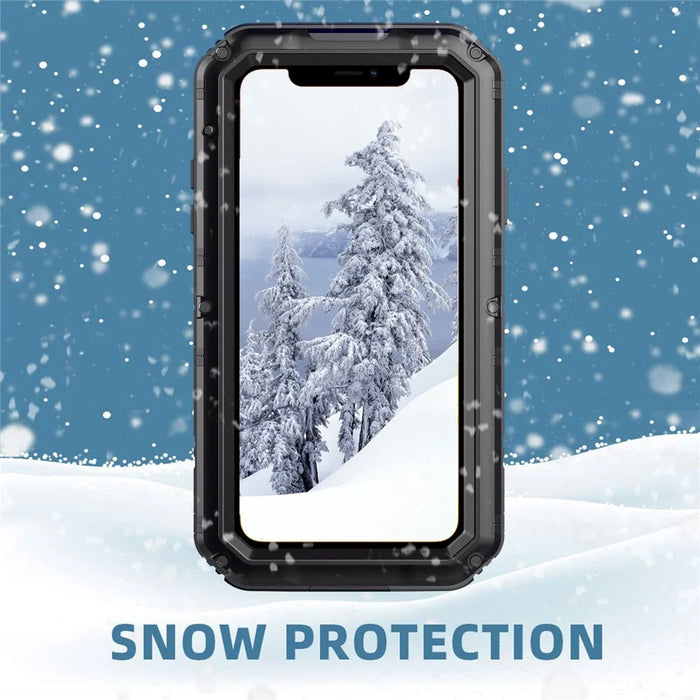 Waterproof PC+Metal+Tempered Glass Shell for iPhone 11 6.1 inch - Black - 5