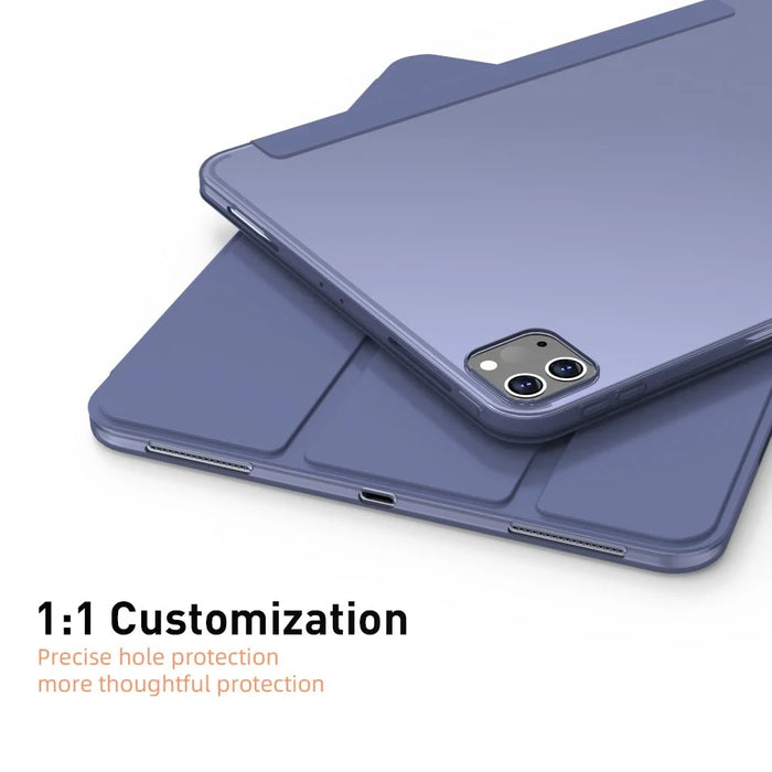 For iPad Pro 11 (2022) / (2021) / (2020) Tri-fold Stand Protective Cover Smart Wake / Sleep TPU Leather Tablet Case - Black - 6