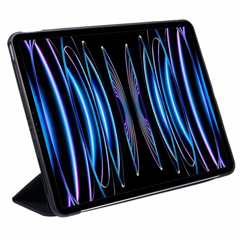 Tri-Fold Stand Smart Wake / Sleep TPU Leather Tablet Cover for iPad Air 13 (2026) / (2025) / (2024) / Pro 12.9 (2022) (2021) (2020) - Black - 2