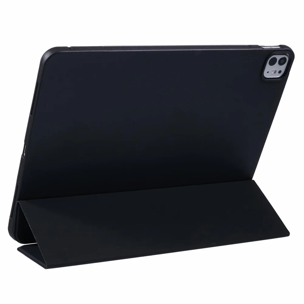 Tri-Fold Stand Smart Wake / Sleep TPU Leather Tablet Cover for iPad Air 13 (2026) / (2025) / (2024) / Pro 12.9 (2022) (2021) (2020) - Black - 3