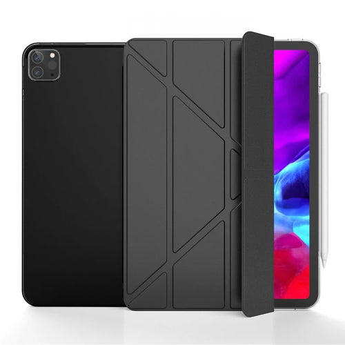 Origami Smart TPU Leather Case Tablet Cover for iPad Air 13 (2026) / (2025) / (2024) / Pro 12.9 (2022) (2021) (2020) - Black - 1