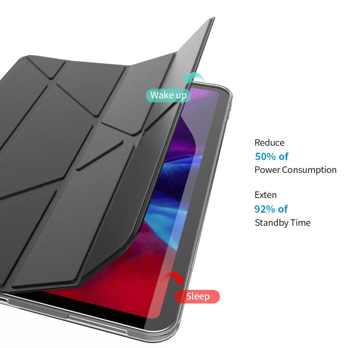 Origami Smart TPU Leather Case Tablet Cover for iPad Air 13 (2026) / (2025) / (2024) / Pro 12.9 (2022) (2021) (2020) - Black - 3