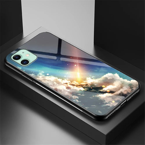 Starry Sky Tempered Glass + PC + TPU Hybrid Case for iPhone 11 6.1 inch - Bright Sky - 1