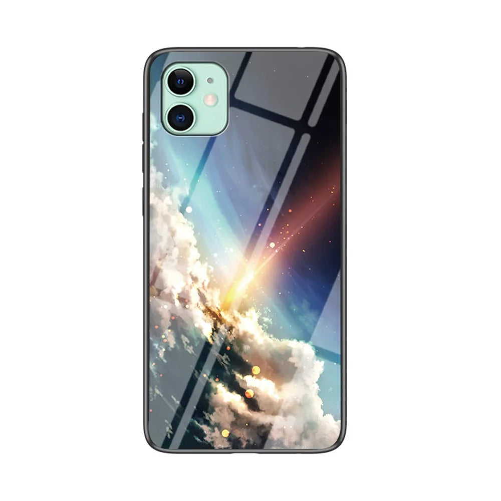 Starry Sky Tempered Glass + PC + TPU Hybrid Case for iPhone 11 6.1 inch - Bright Sky - 2