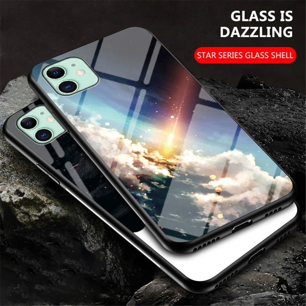 Starry Sky Tempered Glass + PC + TPU Hybrid Case for iPhone 11 6.1 inch - Bright Sky - 4