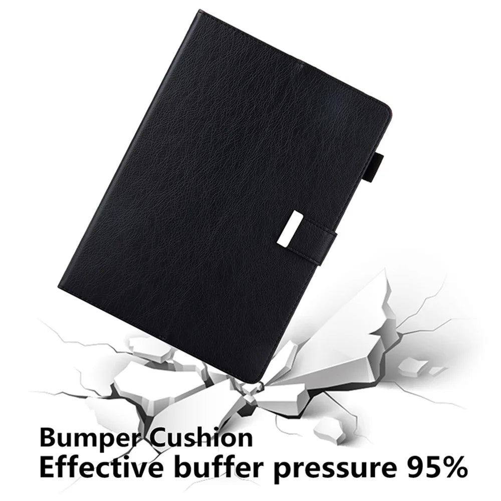 For iPad Air 11 (2026) / (2025) / (2024) / Air (2020) (2022) / Pro 11 (2022)(2021) (2020) (2018) Leather Smart Cover Stand with Hand Strap - Black - 2