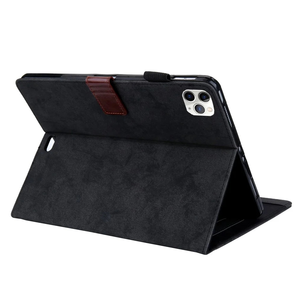 For iPad Air 11 (2026) / (2025) / (2024) / Air (2020) / Air (2022) / Pro 11-inch (2022) / (2021) / (2020)(2018) Leather Stand Case Card Holder - Black - 5