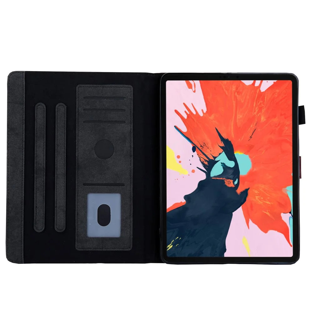 For iPad Air 11 (2026) / (2025) / (2024) / Air (2020) / Air (2022) / Pro 11-inch (2022) / (2021) / (2020)(2018) Leather Stand Case Card Holder - Black - 6