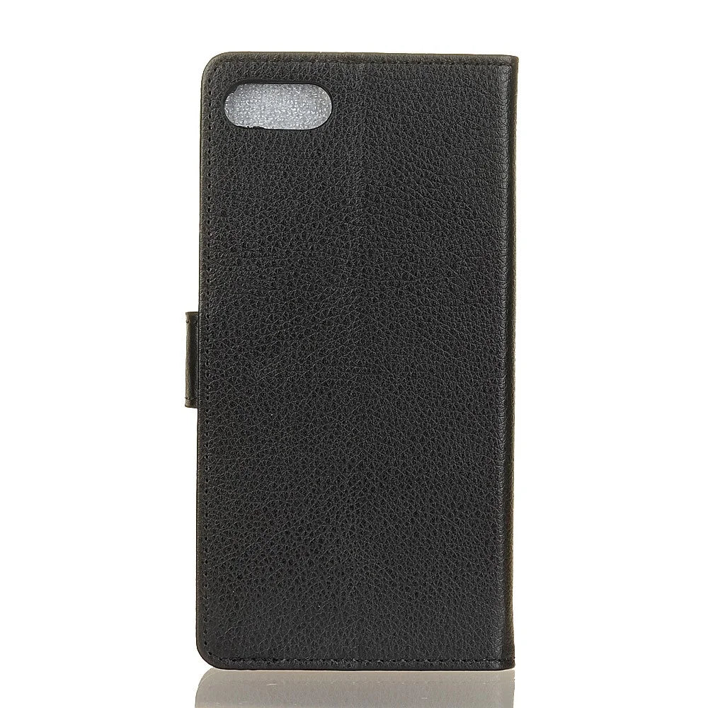 Litchi Skin Classics Wallet Stand Leather Flip Cover for iPhone SE (2020)/SE (2022)/7/8 4.7 inch - Black - 2