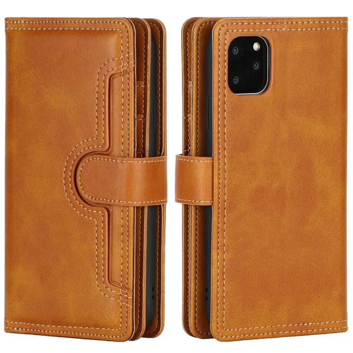 Multiple Card Slots Split Leather Phone Cover Case for iPhone 11 Pro 5.8-inch - Brown - 2