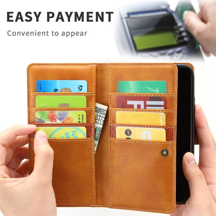 Multiple Card Slots Split Leather Phone Cover Case for iPhone 11 Pro 5.8-inch - Brown - 3