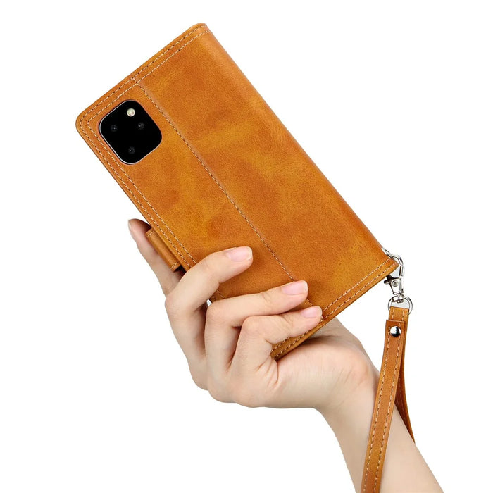 Multiple Card Slots Split Leather Phone Cover Case for iPhone 11 Pro 5.8-inch - Brown - 7