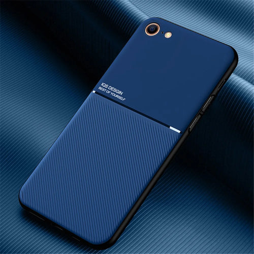 Minimalist Business Style Leather Coated TPU Phone Shell for iPhone 7/8/SE (2020)/SE (2022) - Blue - 1